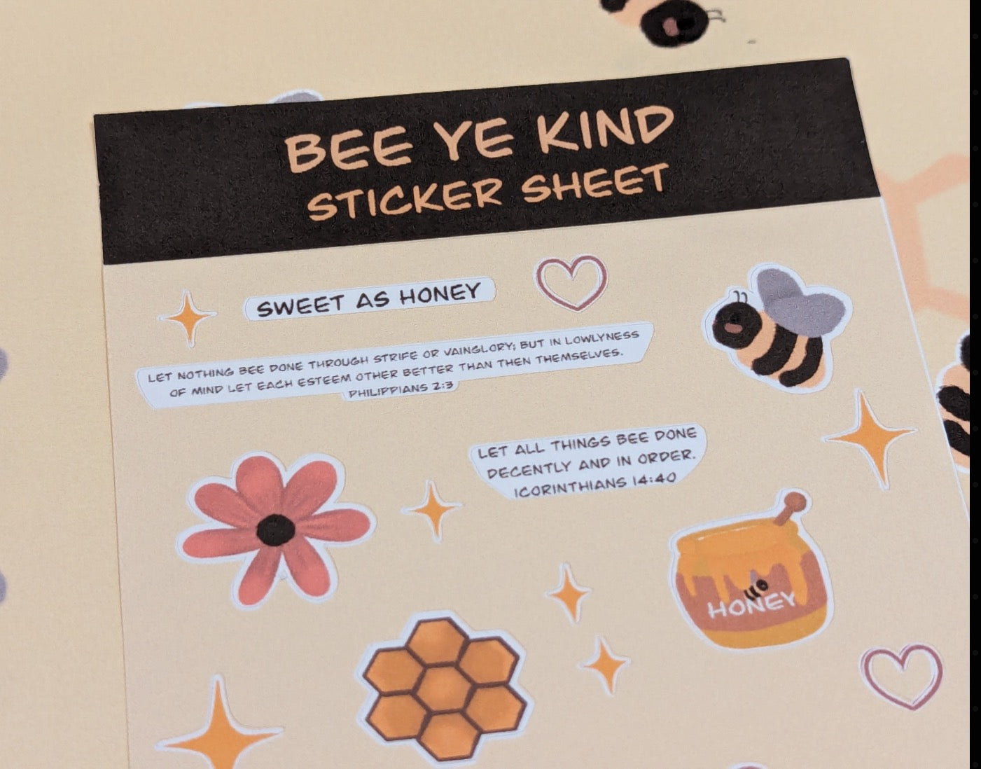 Bee ye kind sticker sheet