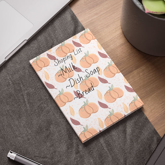 Pumpkin with Leaves Autumn Notepad