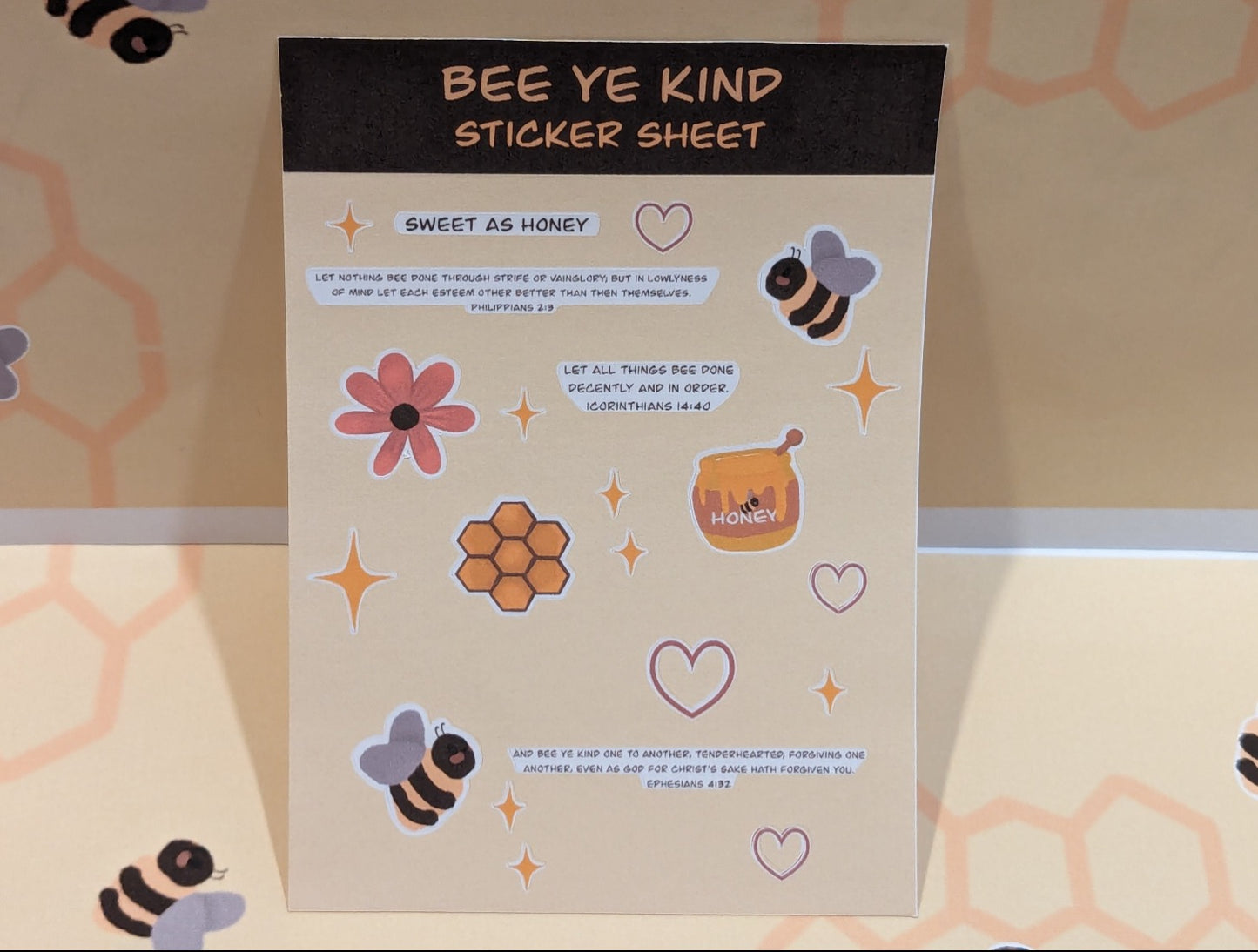 Bee ye kind sticker sheet