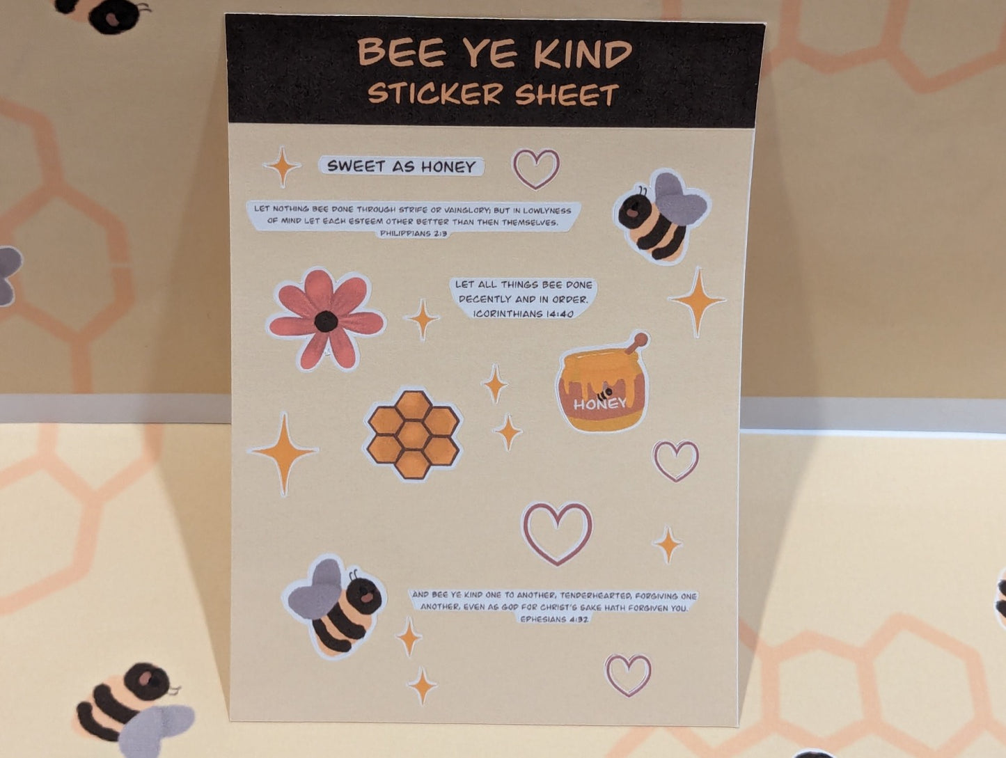 Bee ye kind sticker sheet