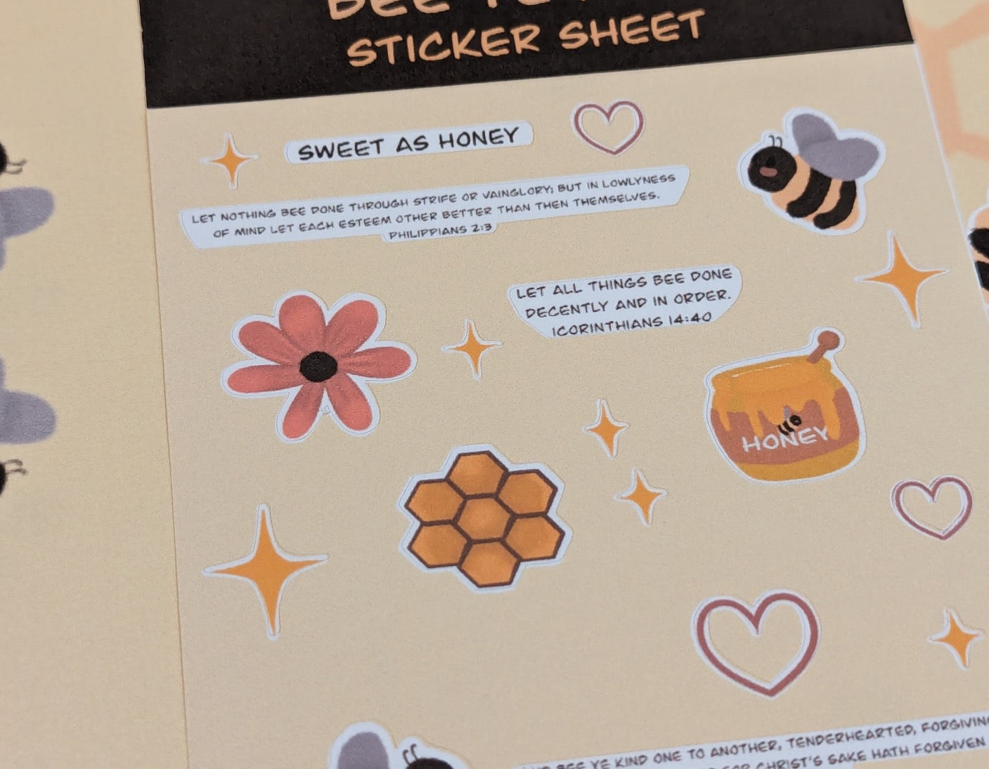 Bee ye kind sticker sheet