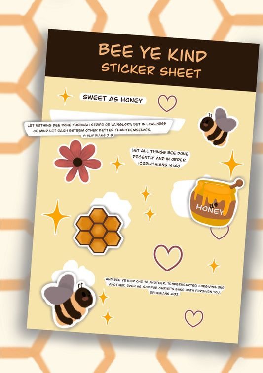Bee ye kind sticker sheet