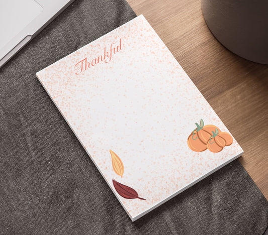 Thankful Notepad - Handcrafted Christian Fall Themed Stationery