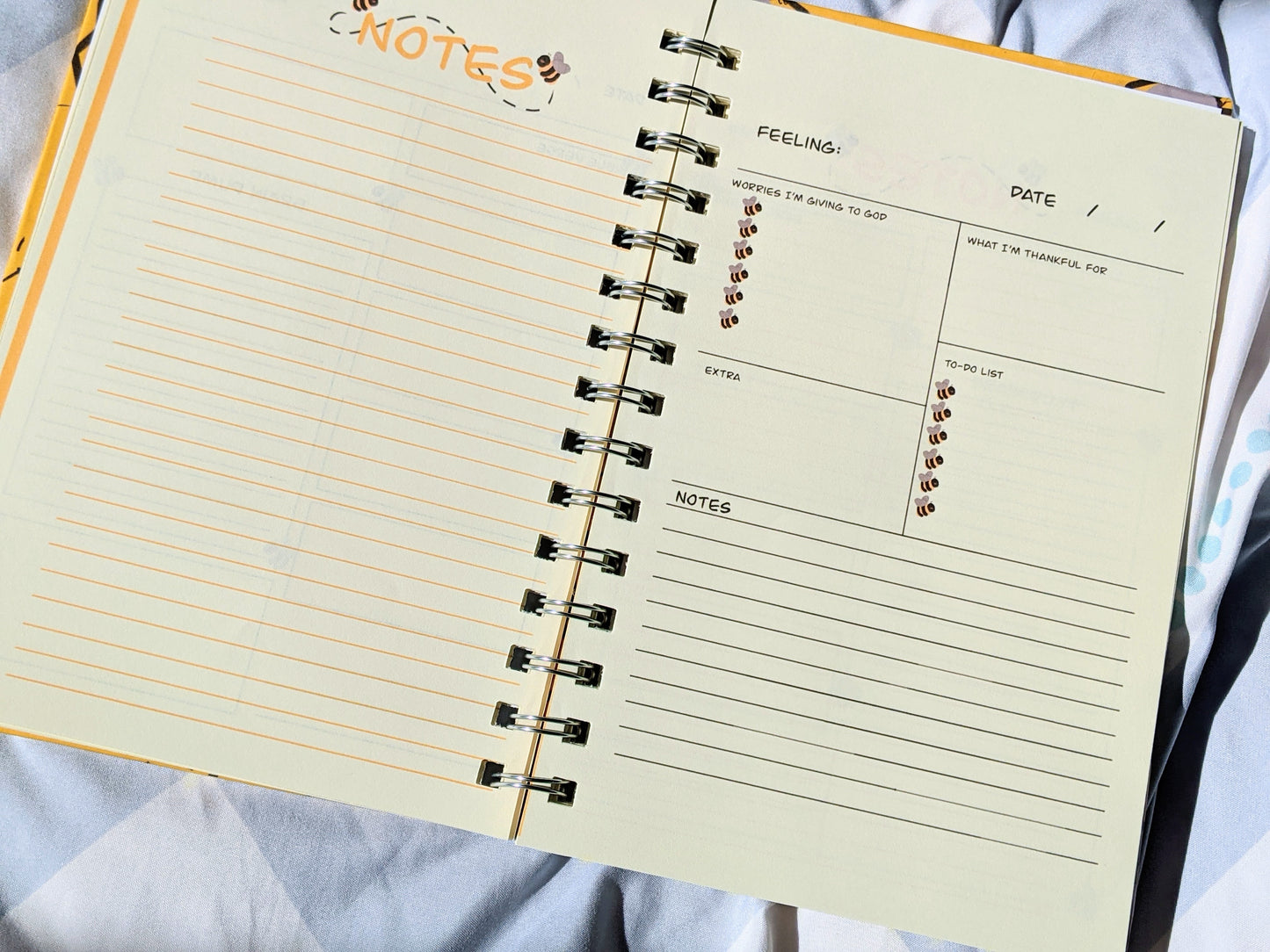 Bee Not Forgetful Spiral-Bound Hardcover Journal ✨💛