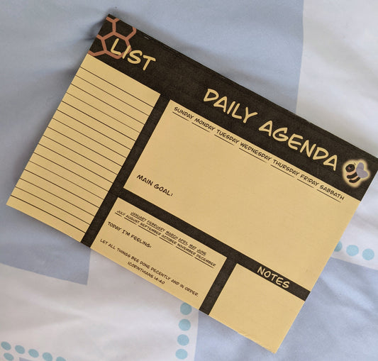 Bee Themed Daily Agenda Notepad